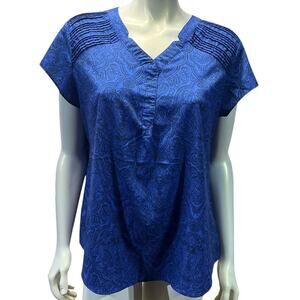 Croft & Barrow Paisley Print Woven Blouse Women's XL